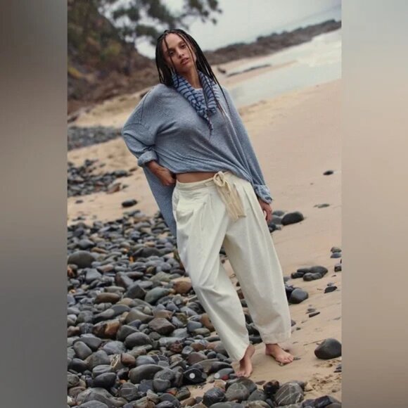 FREE PEOPLE  Something About It Pants in Ivory Small - Picture 2 of 6